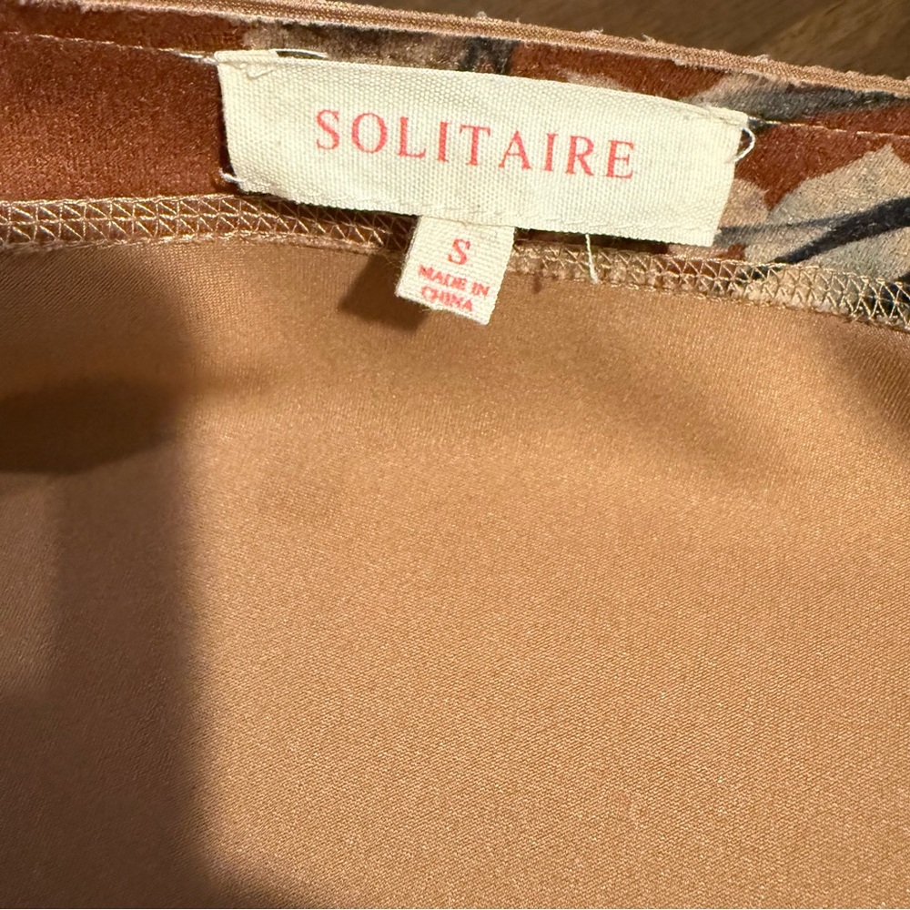 Solitaire (Anthropologie) Floral Faux Suede Folk Jacket Duster, Size Small - Picture 7 of 13